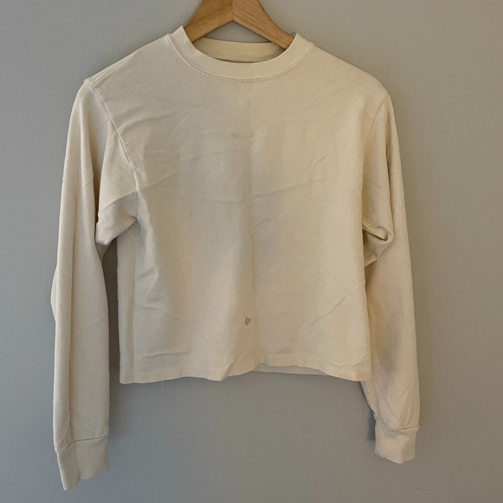 Brandy Melville Women's Blank Off White Long Sleeve - Stain on front!